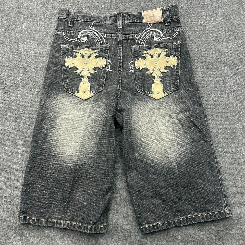 Vintage Kids Red Ape Shorts Embroidered Pockets‎ Size 14 Youth Y2K Black